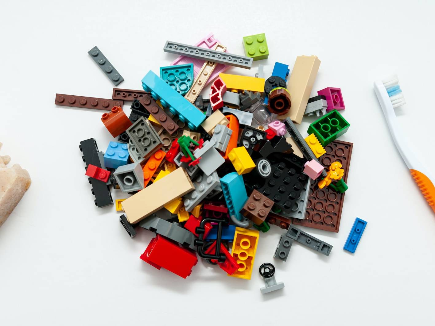 lego blocks on white table